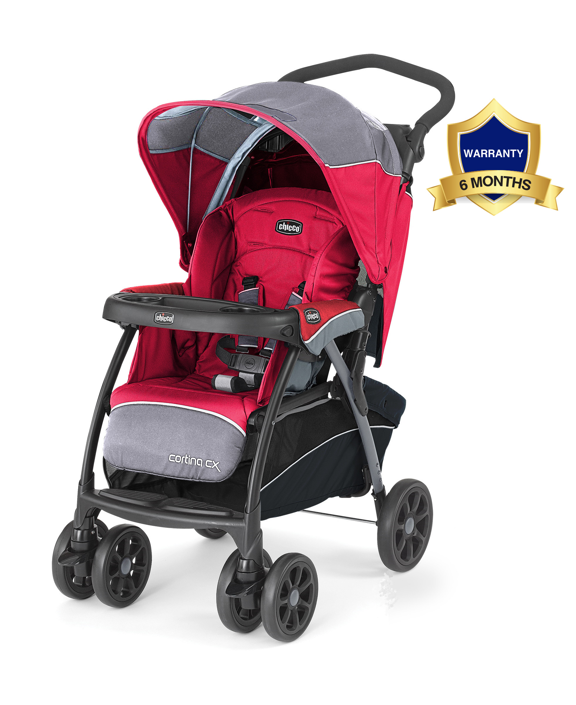 Cortina Cx Stroller (Jet Black)-Red